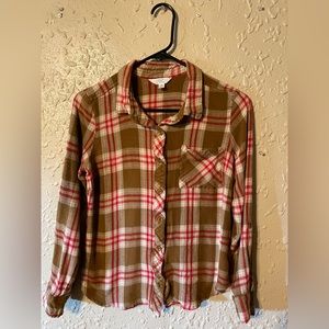 Girls Time & True Brown Flannel (M)